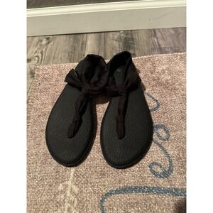 Sanuk Yoga Sling 2 Thong Sandals Ladies 9 Black  New With Tags